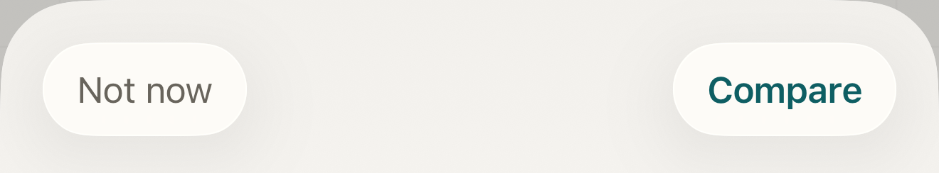 Top of the paywall sheet with a Not now button on the left and a Compare button on the right.